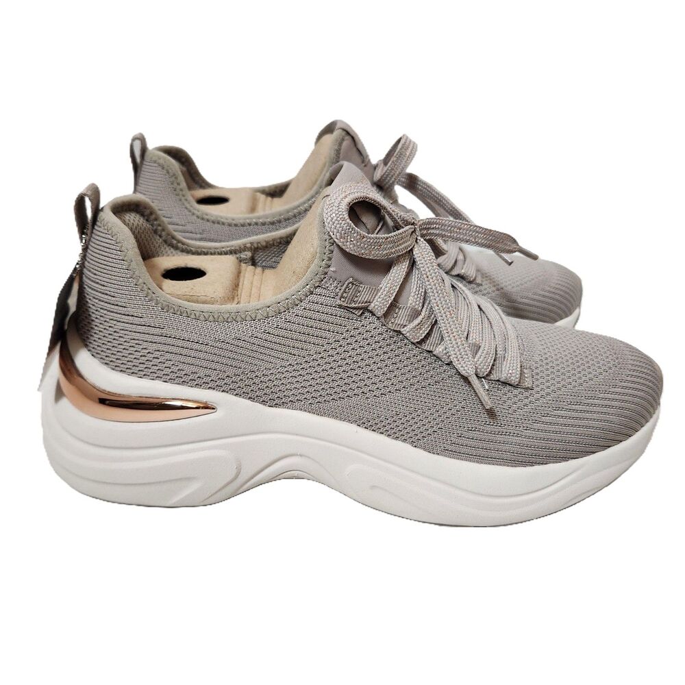Skechers Street Hazel Pretty Knitty Women’s 9.5 Taupe Slip‑On Sneakers